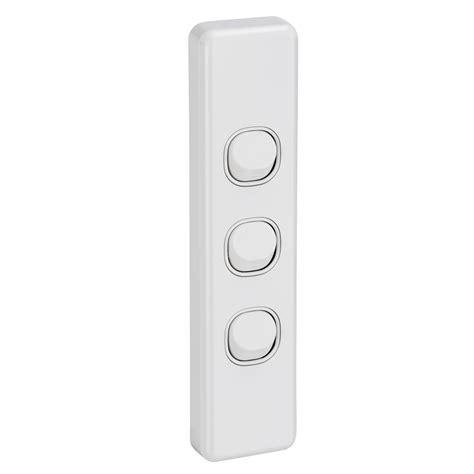 Clipsal Classic C2000 3 Gang Architrave Switch 10a White Electric