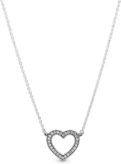 Pandora Signature Womens Sterling Silver Sparkling Open Heart Cubic