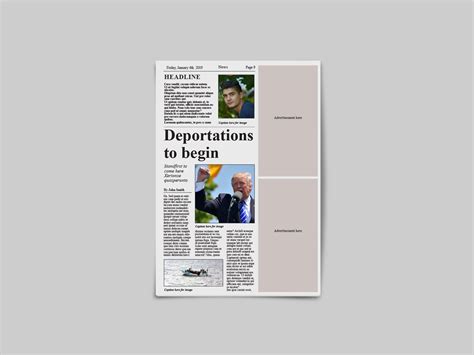 The word tabloid when referring to newspaper sizes comes from the style of journalism known as 'tabloid journalism' that compacted stories into short, easy to read and often exaggerated. Tabloid Newspaper Template By Dene Studios | TheHungryJPEG.com