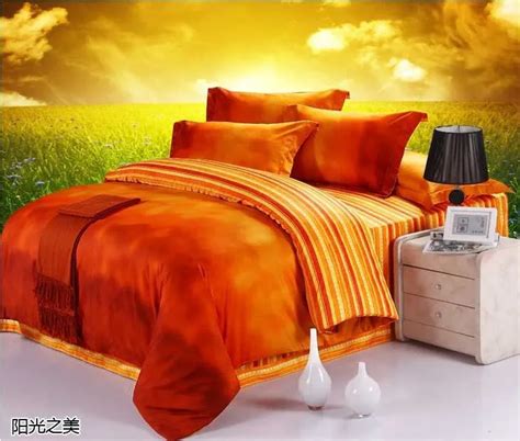 Luxury 100 Egyptian Cotton Designer Orange Brand Bedding Sets King