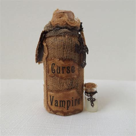 Vampire Hunter Bottle With Holy Water Bottle Halloween Etsy