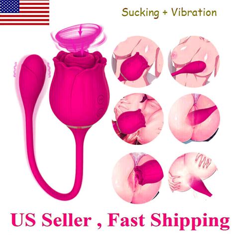 Rose Clit G Spot Vibrator Oral Licking Sucking Dildo Bullet Sex Toys For Women Ebay