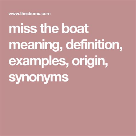 (finn is picking up feifei to go to in english, when we use the expression 'to miss the boat' we mean that we are too late to take i might have missed the boat. miss the boat | Quality time, Idiomatic expressions, Idiom ...