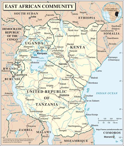 East Africa Map World Map