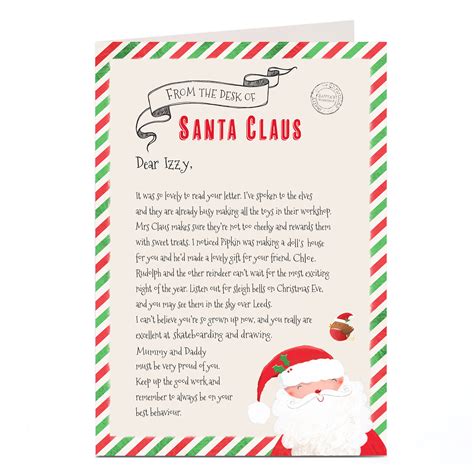 Buy Personalised Letter From Santa Desk Of Santa Claus For Gbp 1 79 Card Factory Uk