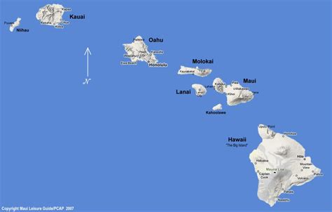 Hawaiian Islands Map Map Of Hawaii Islands