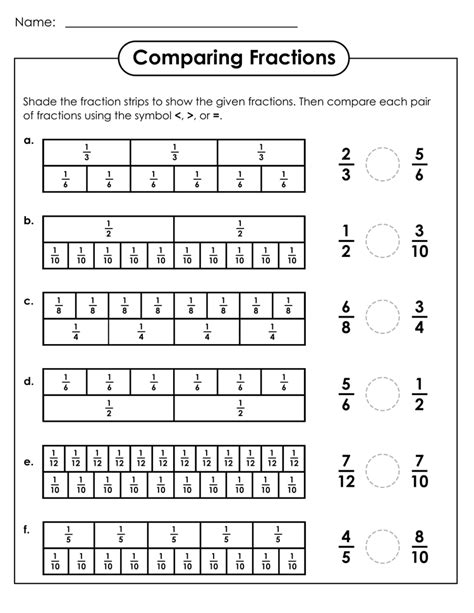 Free Printable Fraction Worksheets For Grade 3 To 6 Pdf