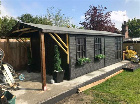 20x10 Oxford Garage Heavy Duty Wooden Garden Shedworkshopgarage