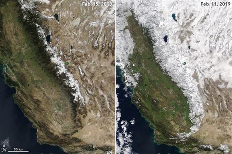 Nasa Satellite Tracks Dramatic Difference In Californias Snowpack
