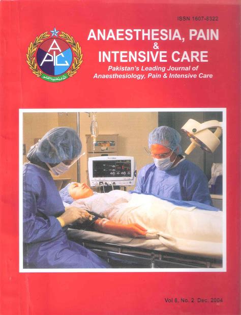 Table Of Contents Page 20040701 Anaesthesia Pain And Intensive Care