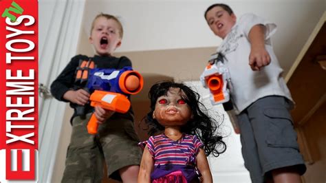 crazy doll attacks nerf battle vs wild toy youtube