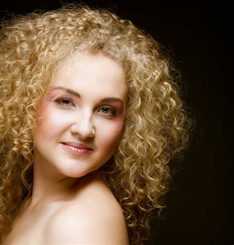 Blonde With Curly Hair Stock Photo Image Of Black Fresh
