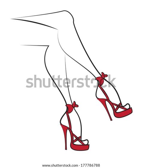 Sexy Legs Red High Heels Stock Vector Royalty Free 177786788 Shutterstock