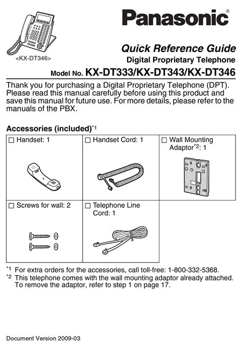 Panasonic Kx Dt333 Quick Reference Manual Pdf Download Manualslib