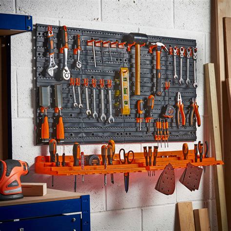 Vonhaus 50 Piece Pegboard And Shelf Wall Mounted Panel Set Tool Storage