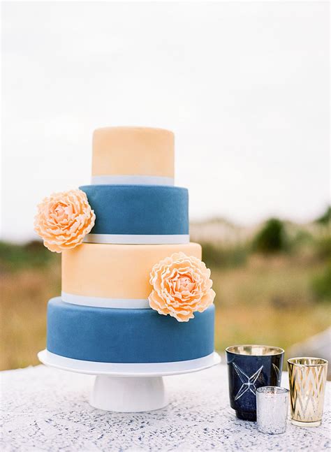 Peach And Navy Blue Charleston Inspired Wedding At Wild