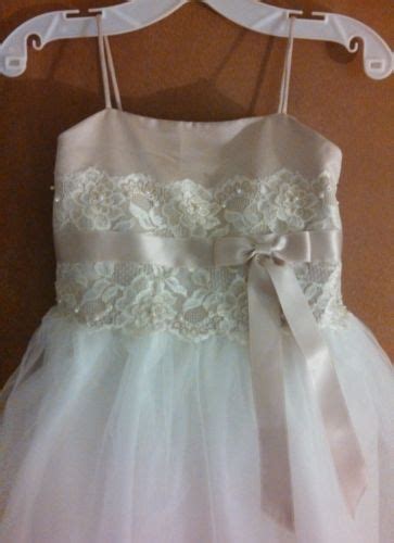 Davids Bridal Flower Girl Ivorychampagne Dress Spaghetti Strap