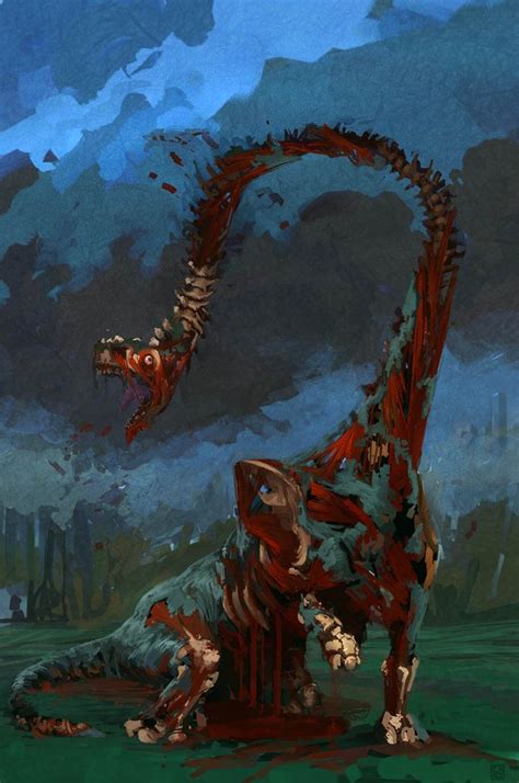 Zombie Dinosaur Dinosaur Images Mythical Creatures Dark Artwork