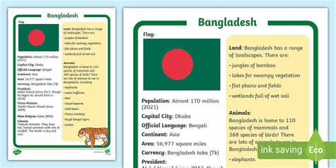 ks1 bangladesh fact file teacher made twinkl