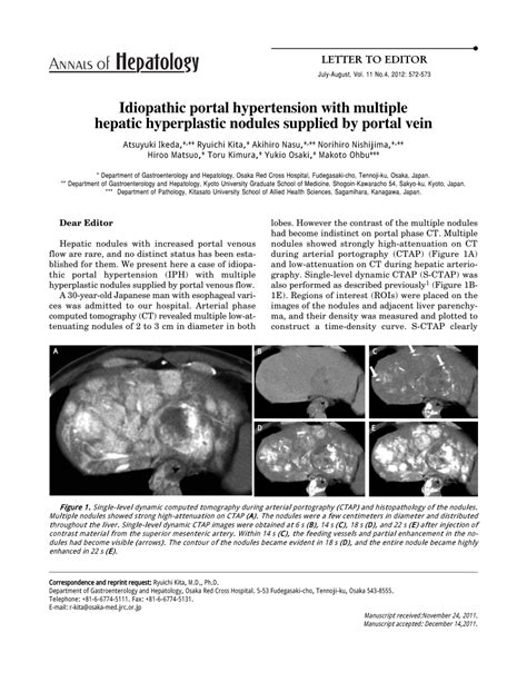 Pdf Idiopathic Portal Hypertension With Multiple Hepatic Hyperplastic