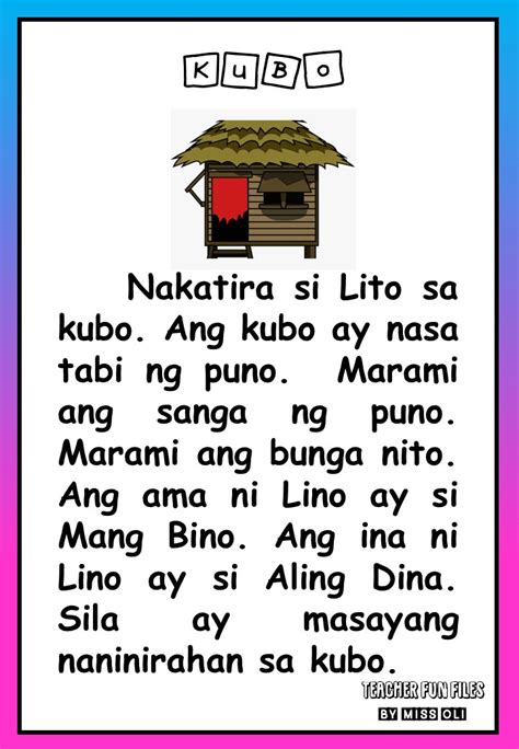 Tagalog Reading Passages Fun Teacher Files