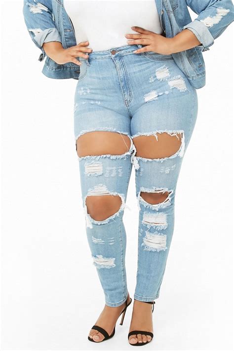 Plus Size Distressed Jeans Plus Size Distressed Jeans Distressed