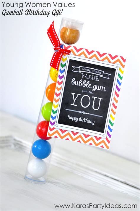 Awesome unique gifts for young women, present ideas for. Kara's Party Ideas Gumball Tube Young Women Value Birthday ...