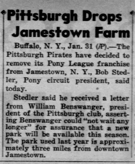 Minor League Baseball News On February 1 1940 The Pittsburgh Pirates