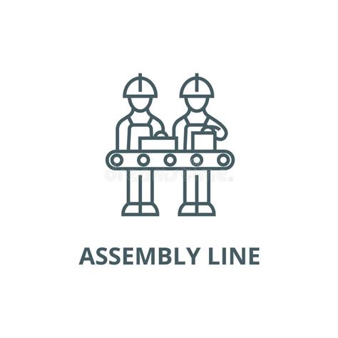 Assembly Line Line Icon Vector Assembly Line Outline Sign Concept