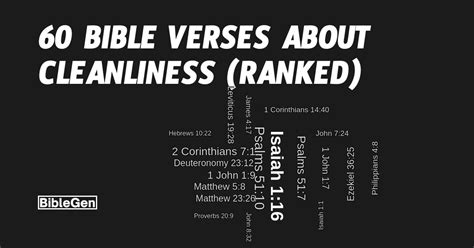 60 Bible Verses About Cleanliness Kjv