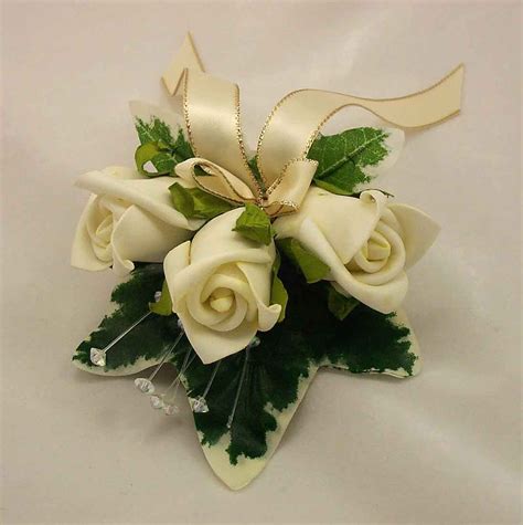 Wrist Corsages Ivory Rosebud Ladys Wrist Corsage Silk Wedding Flowers