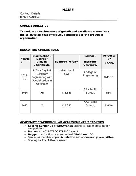 Zoology resume chemistry major resume simple resume format job basic … resume format for a fresher beautiful vita resume example. Indian Simple Resume Format Download In Ms Word - BEST ...