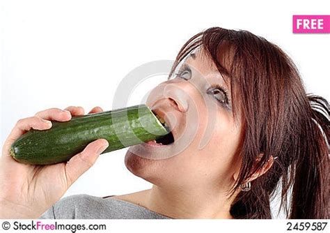 Woman With Cucumber Free Stock Images Photos Stockfreeimages Com