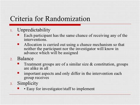 Randomization