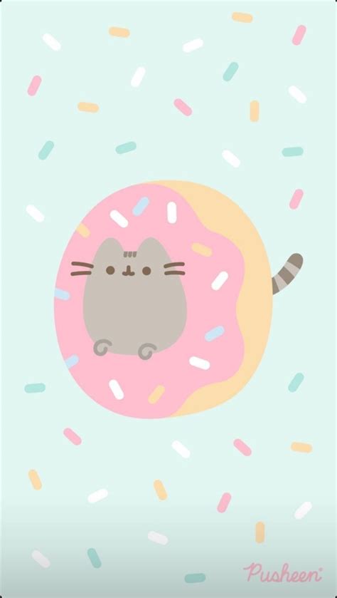 Donut Eat Me Pusheen Cute Pusheen Cat Cat Wallpaper