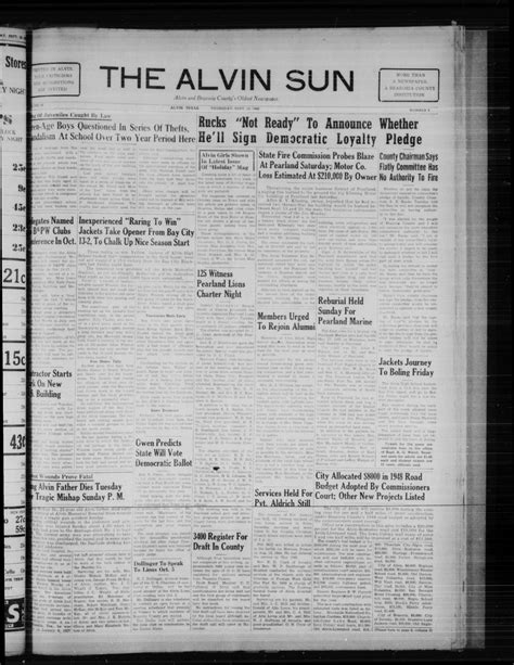 The Alvin Sun (Alvin, Tex.), Vol. 59, No. 9, Ed. 1 Thursday, September