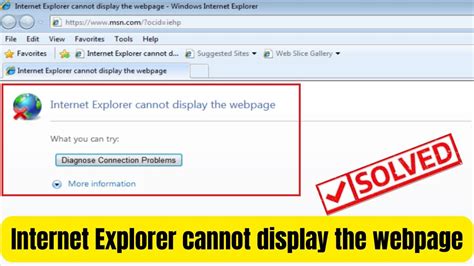 How To Fix Internet Explorer Cannot Display The Webpage Error Youtube