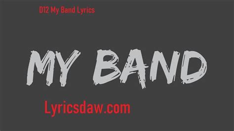 D12 My Band Lyrics With Video D12 2004 Song
