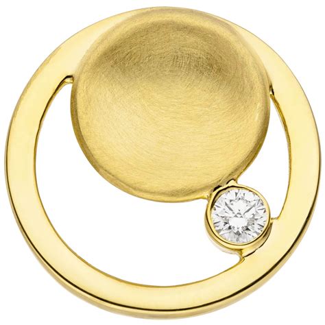 Anhänger Kreis Im Ring Mit Diamant Brillant 585 Gold Gelbgold