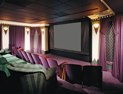 Purple Contemporary Theater Luxe Interiors Design