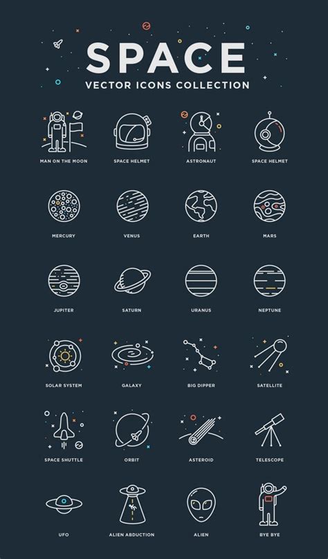 Symbols Space Icons Space Drawings