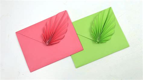 Origami Envelope Making Tutorial Diy Paper Envelope With Leaf Youtube