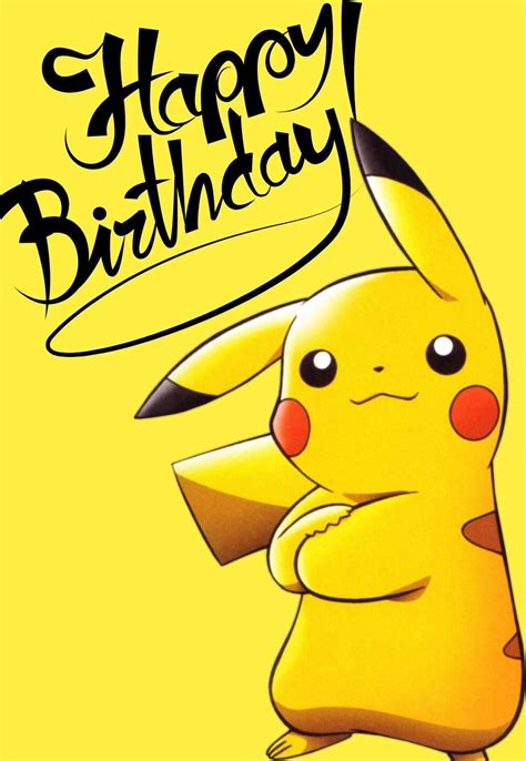 Free Printable Pikachu Birthday Card
