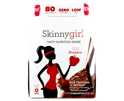 2 X Skinnygirl Tasty Nutrition Protein Shake Rich Chocolate Brownie 4pk