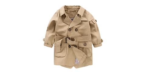 New Fashion Trench Coats For Boys Long Pattern Casual Boys Belted