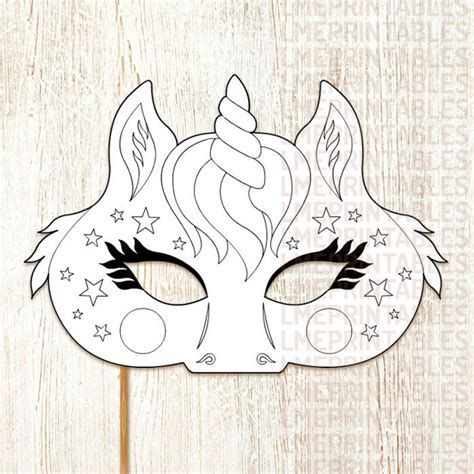 Unicorn Mask Coloring Pages Mewarnai Alat Komunikasi