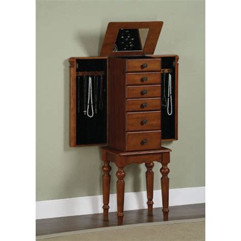 Powell Jamestown Landing Jewelry Armoire With Mirror Painted Jewelry