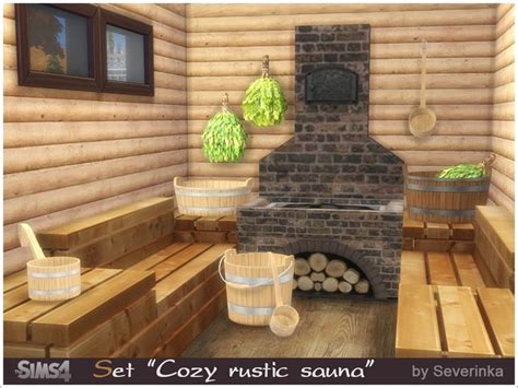 Set For A Sauna In A Rustic Style For Interior Decoration Rustic