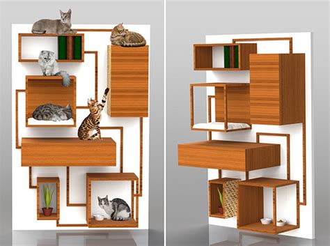 And now they're installed in the new apartment and. Multifunction Cat Climbing Wall Concept from Spase ...