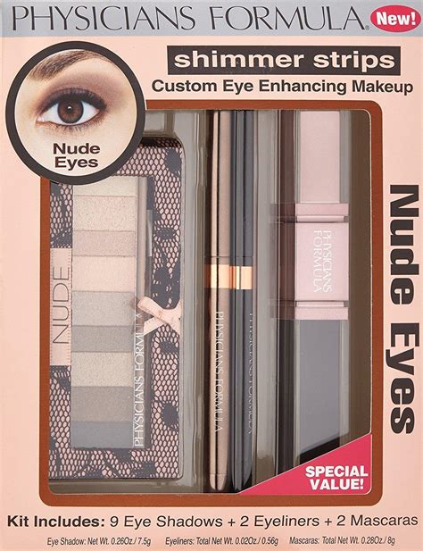 Physicians Formula Shimmer Strips Custom Eye Enhancing Kit With Eyeshadow Eyeliner Mascara Nude